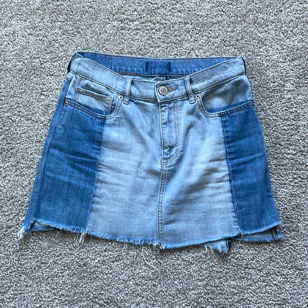Express Distressed Denim Skirt - Loose Fit